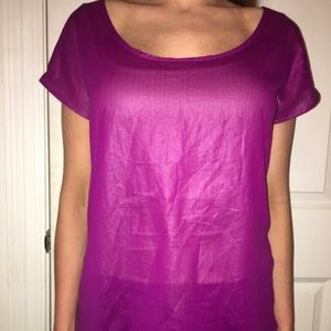 UNIQUE fringe back top! Magenta fuchsia open back